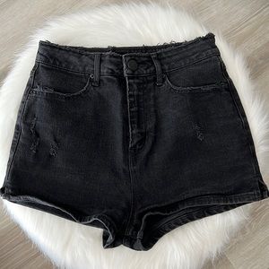 BDG High Rise Distressed Denim Shorts